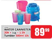 Water Canister 20Ltr + Jug 1.5Ltr + Tumbler 500ml 10's