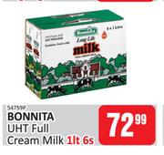 Bonnita UHT Full Cream Milk-6x1Ltr