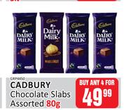 Cadbury Chocolate Slabs Assorted-For Any 4 x 80g