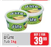 D'Lite Tub-For 2 x 1kg