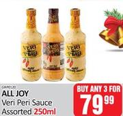 All Joy Veri Peri Sauce Assorted-For Any 3 x 250ml