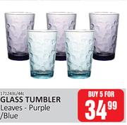 Glass Tumbler Leaves (Purple/Blue)-For 5