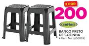Cenplast banco Preto de Cozinha-Por 2