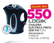Logik 1.7Ltr Chaleira Electrica Preta sem fio RSH-441668-01