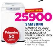 Samsung 13Kg Maquina de Lavar Roupa branca com Carregador Na Parte Superior WA13F5S2UWW F