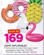 Giant Inflatables (Donut/Donut Tube/Flamingo/Swan/Pineapple)-Each