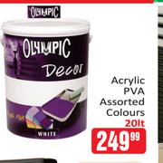 Olympic 20L Acrylic PVA Assorted Colours
