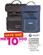 Aspen 3 Division Flapover Backpack-Each