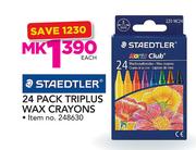 Staedtler 24 Pack Triplus Wax Crayons-Each