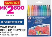 Staedtler Wax Twist Roll Up Crayons-Per Pack