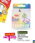 Kenzel 200 Pack Motivation Label-Each