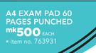Game A4 Exam Pad 60 Pages Punched-Each