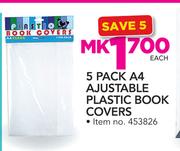 5 pack A4 Adjustable Plastic Book Covers-Each