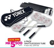 6 Pack Shuttlecocks Tube-Each