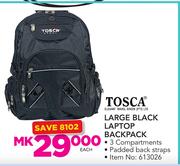 Tosca Large Black Laptop Backpack-Each