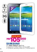 Samsung 7" Tab 3 Tablet SM-T116-Each
