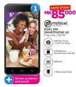 Mobicel Dual Sim Smartphone U2 Plus Screen Protector And Pouch