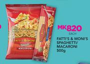 fatti's & Moni's Spaghetti/macaroni-500g Each