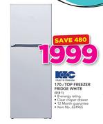 KIC 170Ltr Top Freezer Fridge White 518 1