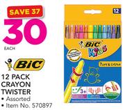 BIC 12 Pack Crayon Twister-Each