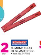 Penflex Slimline Ruler 30cm Assorted-Each
