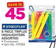 Staedtler 8 Piece Triplus Highlighters Assorted(Fluorescent)
