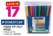Staedtler Fiber Tip Felt Pens Pack Of 12