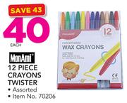 Monami 12 Piece Crayons Twister-Each