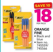 BIC Orange Fine In Black And Blue-Per Pack