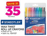 Staedtler Wax Twist Roll Up Crayons Pack Of 12-Per Pack