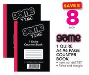 Game 1 Quire A4 96 Page Counter Book-Each