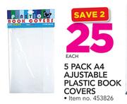 5 Pack A4 Adjustable Plastic Book Covers-Each