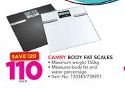 Camry Body Fat Scales-Each 