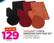 Tuftcraft 3 Piece Embossed Bath Mat Set-Each
