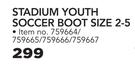 Olympic Stadium Youth Soccer Boot Size 2-5