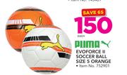 Puma evoforce II Soccer Ball Size 5 Orange-Each