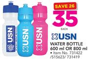 USN Water Bottle 600ml Or 800ml-Each