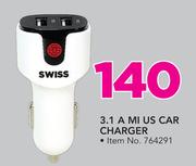 Swiss 3.1 A MI US Car Charger-Each