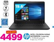 HP 19.6" Intel Celeron N3060 Notebook 14-BS019NI
