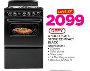 Defy 4 Solid Plate Compact Black Stove DSS514