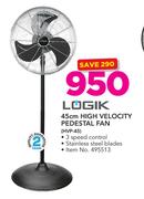 Logik 45cm High Velocity Pedestal Fan HVP-45