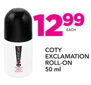 Coty Exclamation Roll-On 50ml-Each