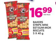 Bakers Strips Mini EET-SUM-MOR Biscuits 5 x 40g-Per Pack