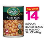 Rhodes Baked Beans In Tomato Sauce-2 x 410g