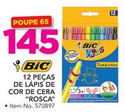 Bic 12 Pecas De lapis De Cor De Cera "Rosca"