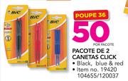 Bic Pacote De 2 Canetas Click-Por Pacote