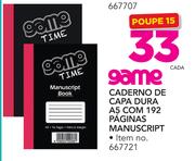 Game Caderno De Capa Dura A5 Com 192 Paginas Manuscript-Each