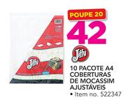 Jiffy 10 Pacote A4 Coberturas De Mocassim Ajustaveis