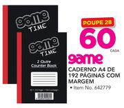 Game Caderno A4 De 192 Paginas Com Margem-cada