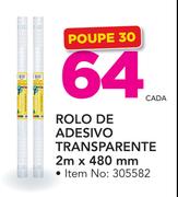 Rolo De Adesivo Transparente 2m x 480mm-cada
